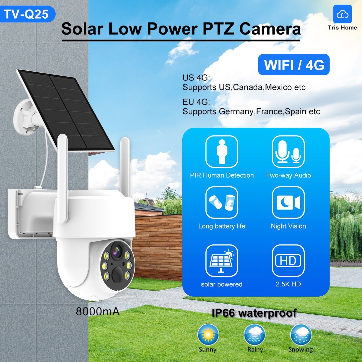 4MP Solar-Powered WiFi Security Camera with Low Energy Consumption