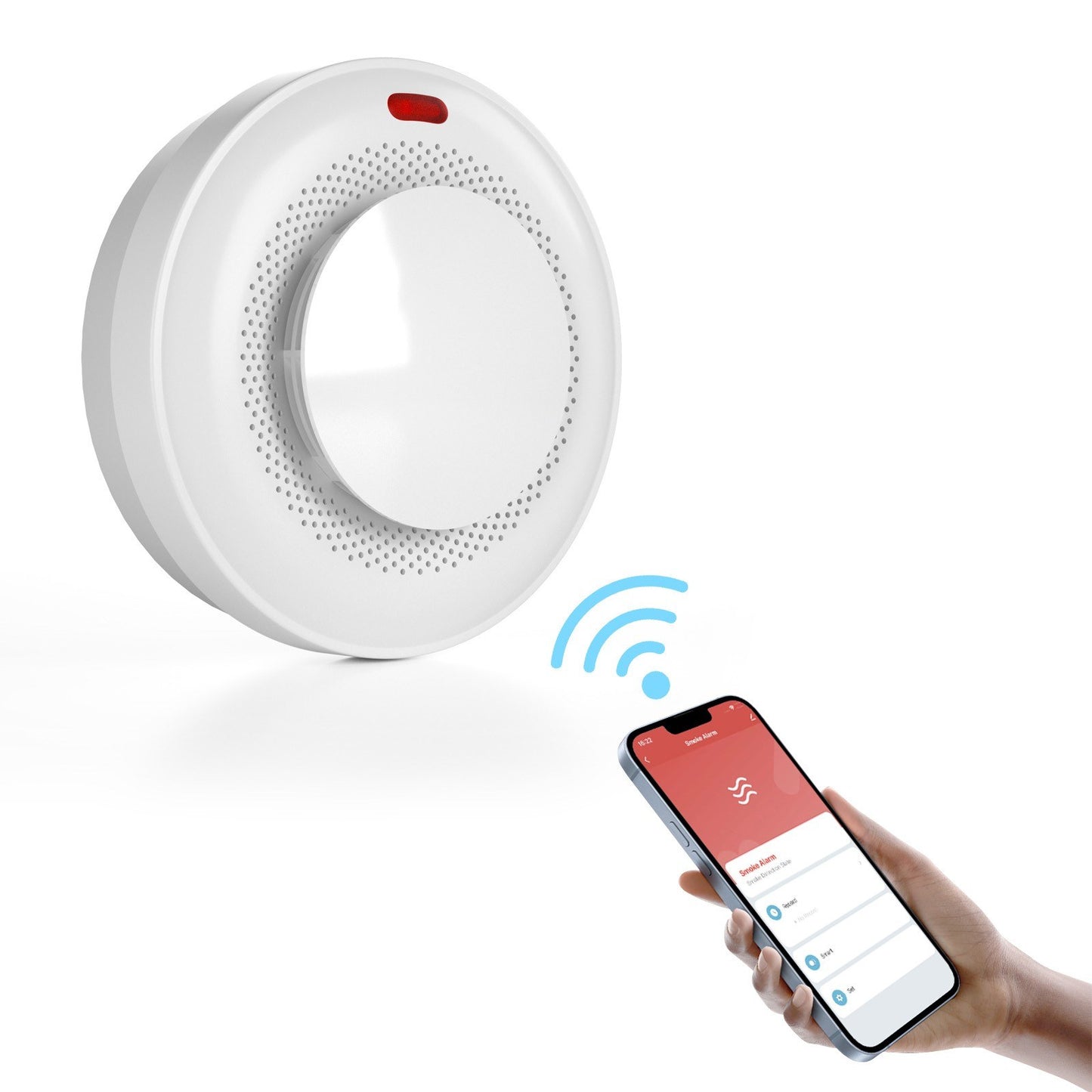 360° WiFi Smart Smoke Detector with Remote Control & Auto Check