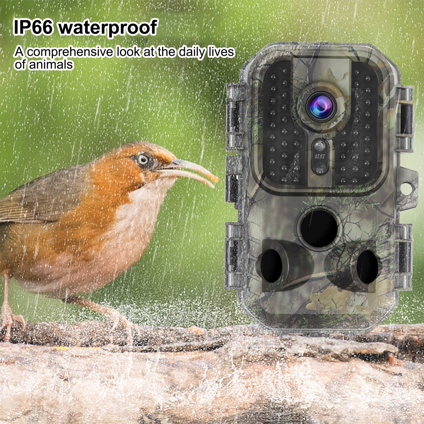 4K 30MP Trail Camera with 2-Inch IPS Screen & 48 Infrared LEDs for Hunting