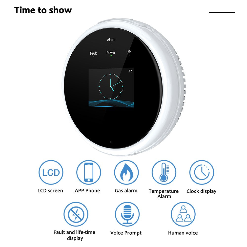 Smart WiFi Gas Leak Detector with Tuya App Control