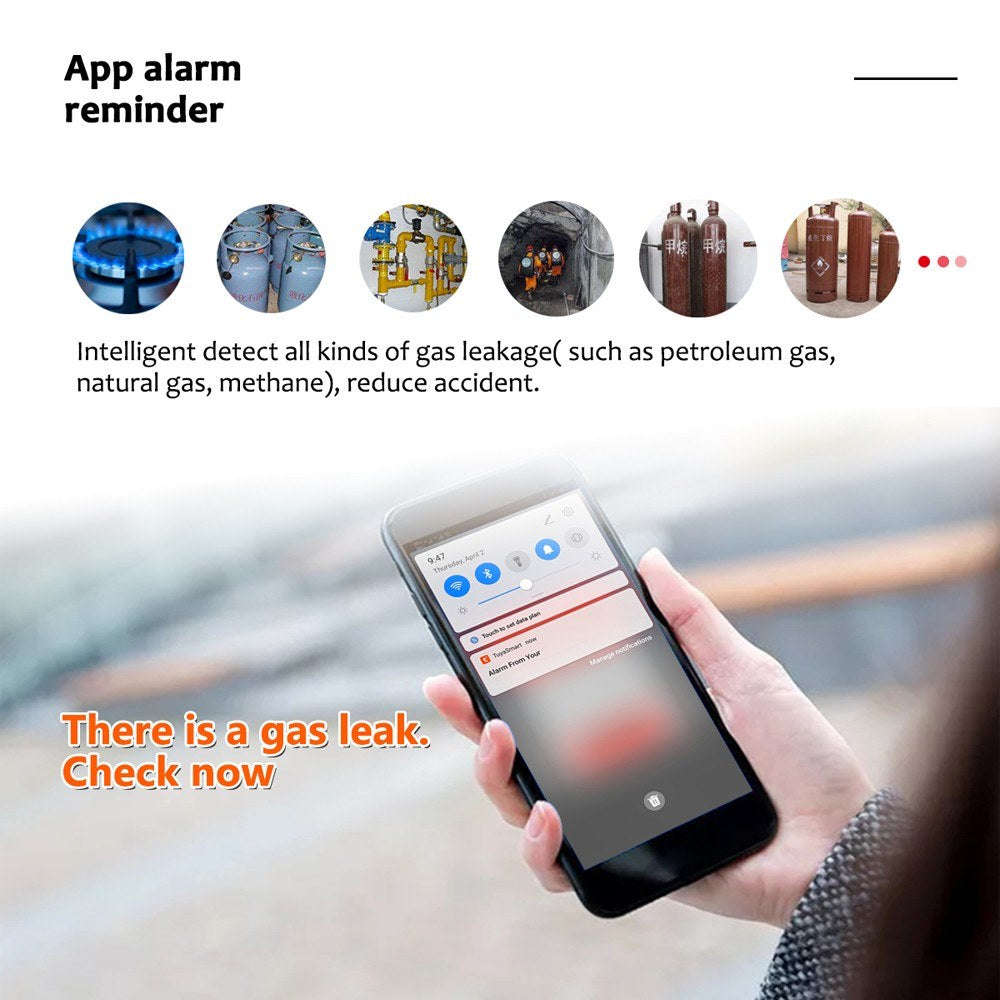 Smart WiFi Gas Leak Detector with Tuya App Control