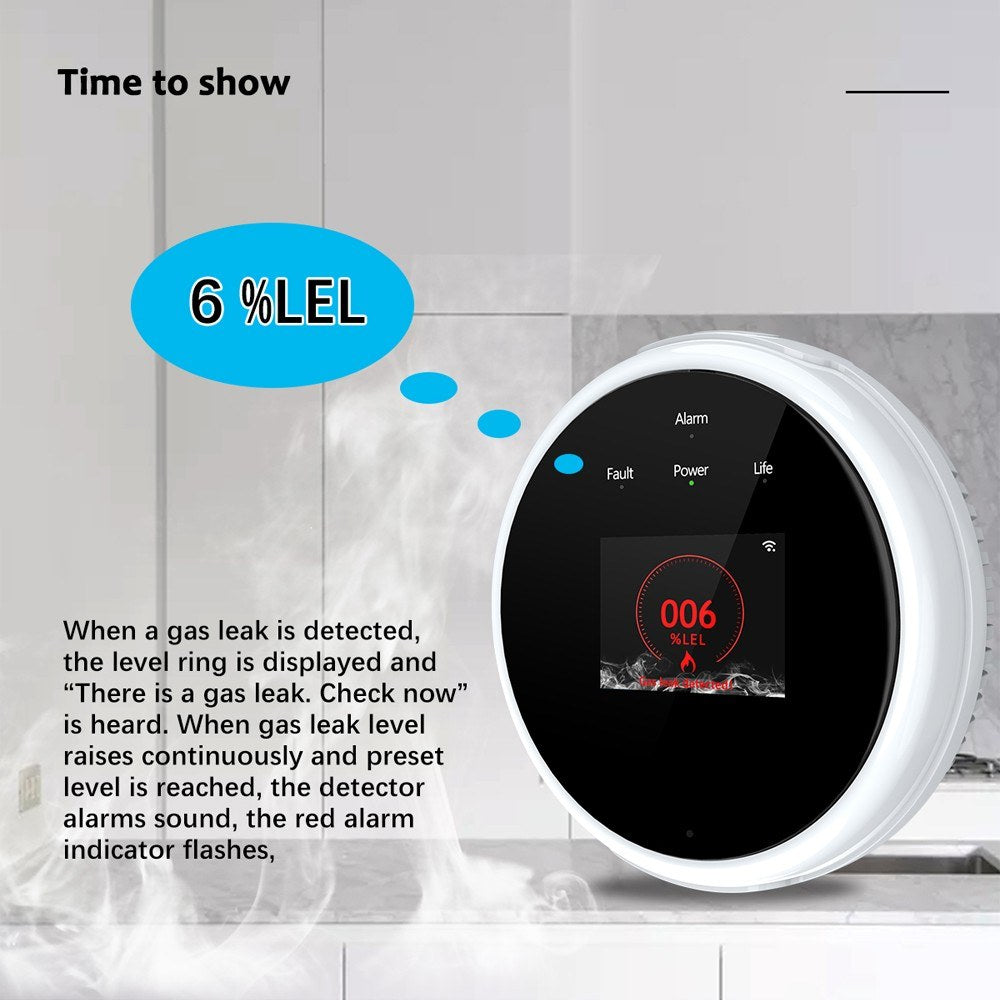 Smart WiFi Gas Leak Detector with Tuya App Control