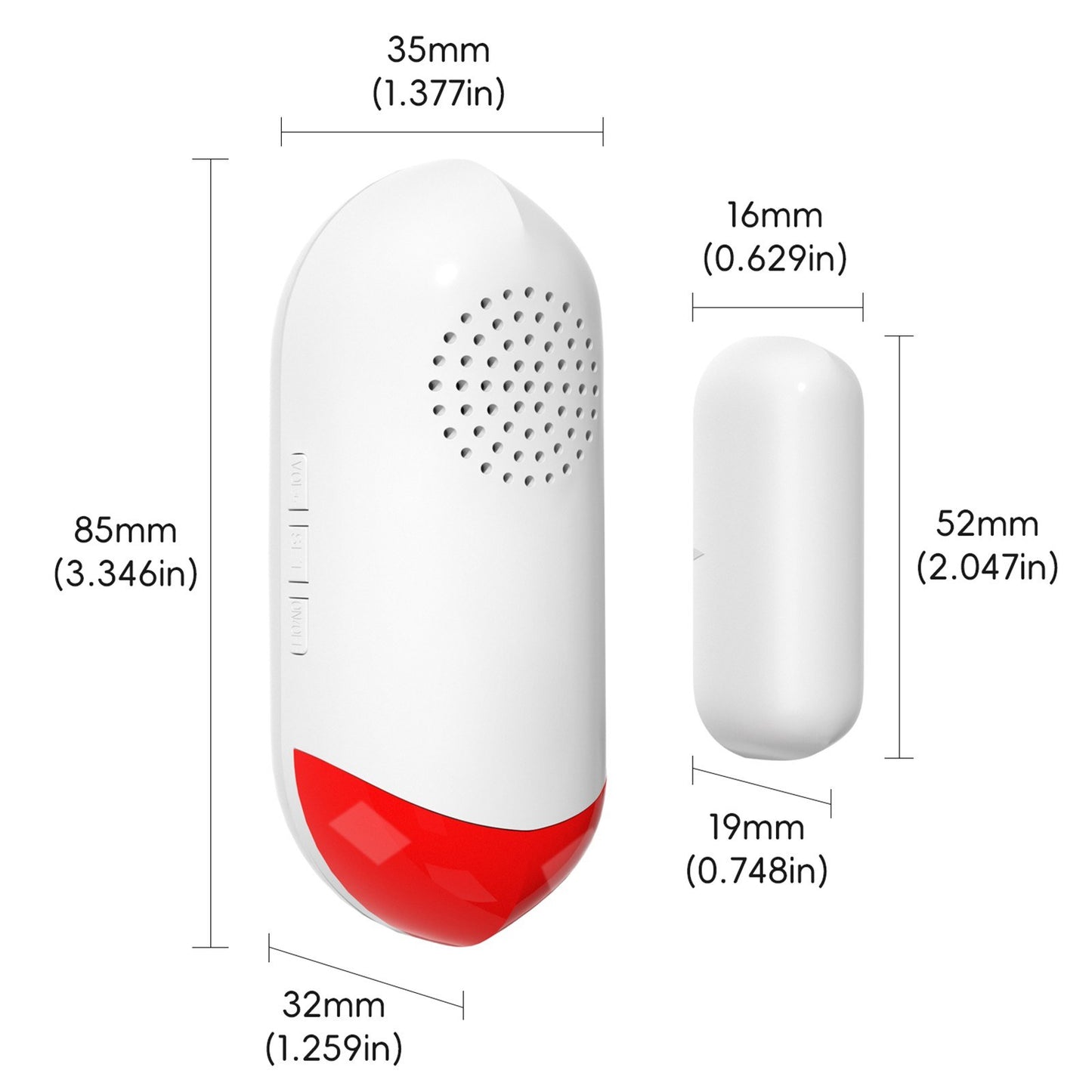 2-Pack Wireless WiFi Door Sensors: Smart Magnetic Alarm with Sound & Light
