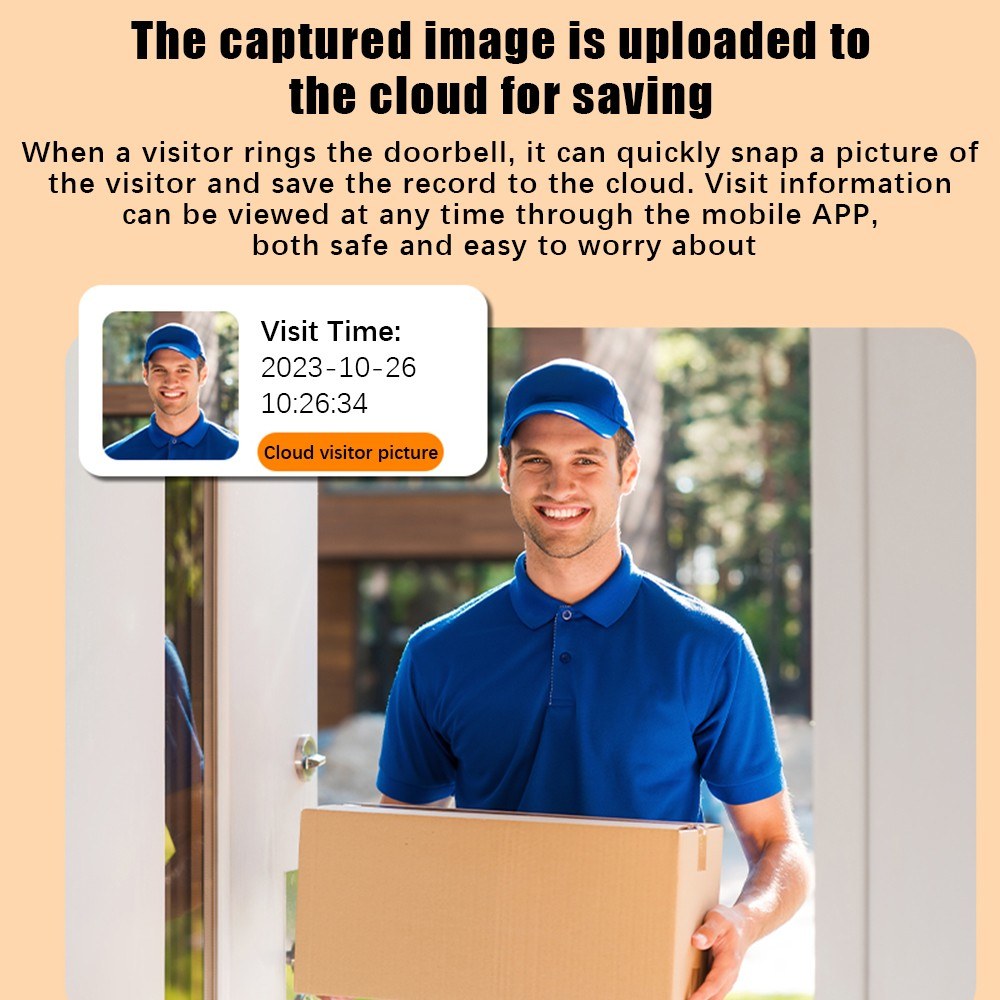 Wireless Smart Doorbell Camera with Chime, 2.4G WiFi