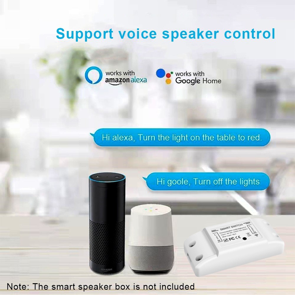 WiFi & BT Smart Switch 10A 2200W Dual Mode On/Off Universal Home Automation Module