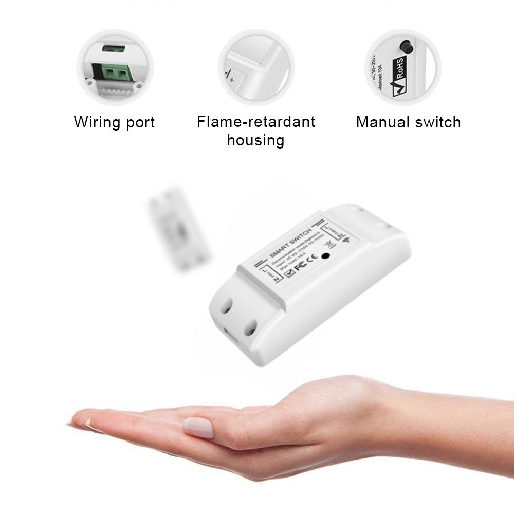 WiFi & BT Smart Switch 10A 2200W Dual Mode On/Off Universal Home Automation Module
