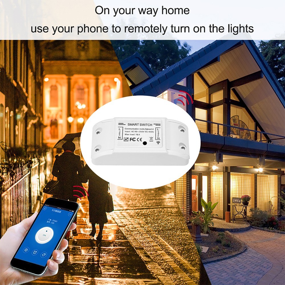 WiFi & BT Smart Switch 10A 2200W Dual Mode On/Off Universal Home Automation Module
