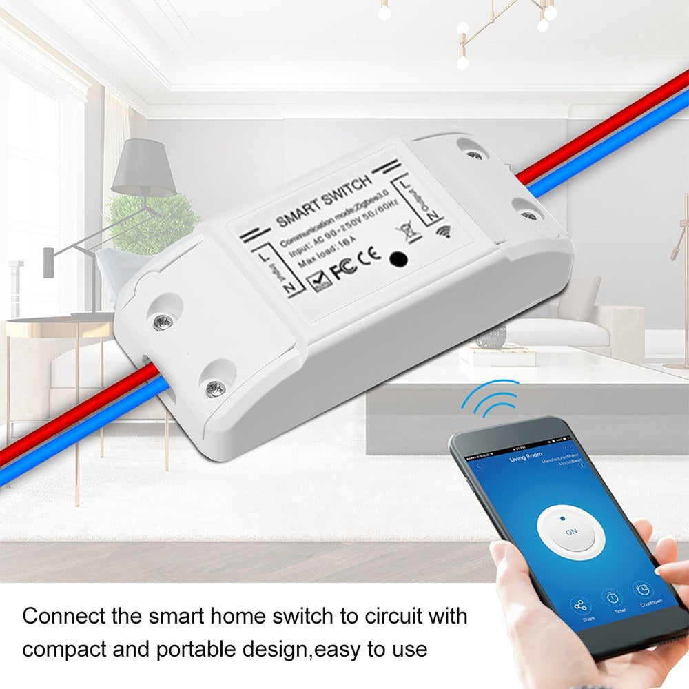 WiFi & BT Smart Switch 10A 2200W Dual Mode On/Off Universal Home Automation Module
