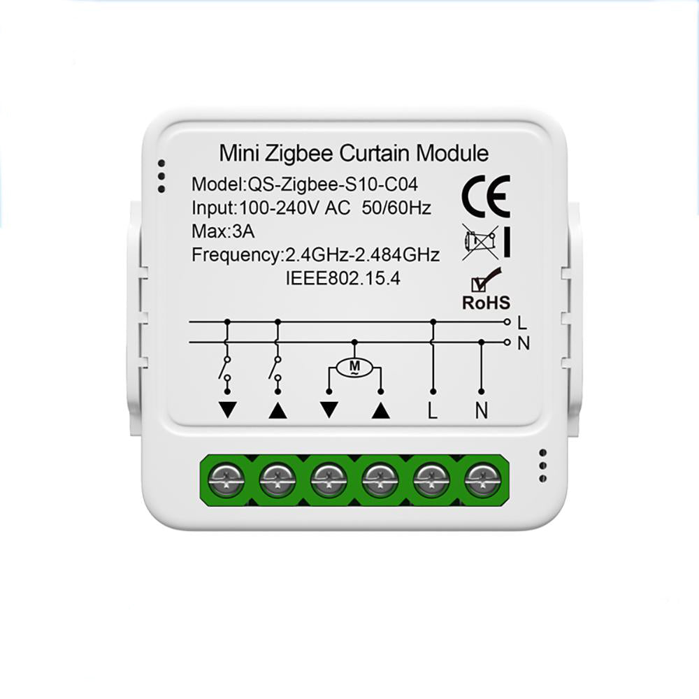 Tuya ZigBee/WiFi Smart Curtain Switch – 5-Pack Set with Voice Control (QS-S10-C04)