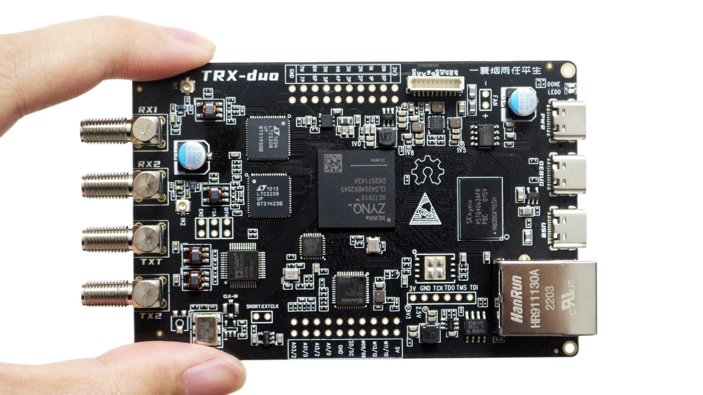 TRX-DUO SDR Receiver with Dual 16bit ADC, Zynq7010 FPGA, 10KHz–60MHz Spectrum Analyzer & Signal Source – Compatible with Red Pitaya, SDR#, PowerSDR