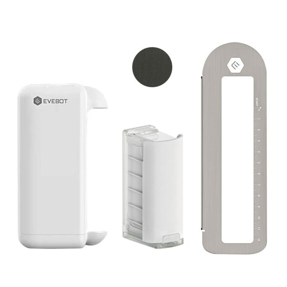 EVEBOT PrintPods Handheld Printer & Ink Cartridges - Portable Inkjet Printer for Multi-Surface & Skin-Friendly Printing