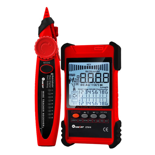 ET616 / ET618 Professional Network Cable Tester with Digital Tracing, PoE Test & Cable Length Measurement