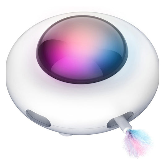 Electric Smart Gravity UFO Automatic Cat Toy with Feather Wand