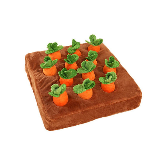 Interactive Carrot Plush Toy: Snuffle Puzzle IQ Enrichment for Dogs & Cats