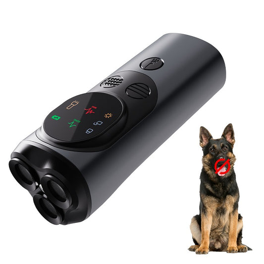 P10 Smart Ultrasonic Dog Bark Control Device - 3-Head Portable Anti-Barking Deterrent for Indoor & Outdoor Use