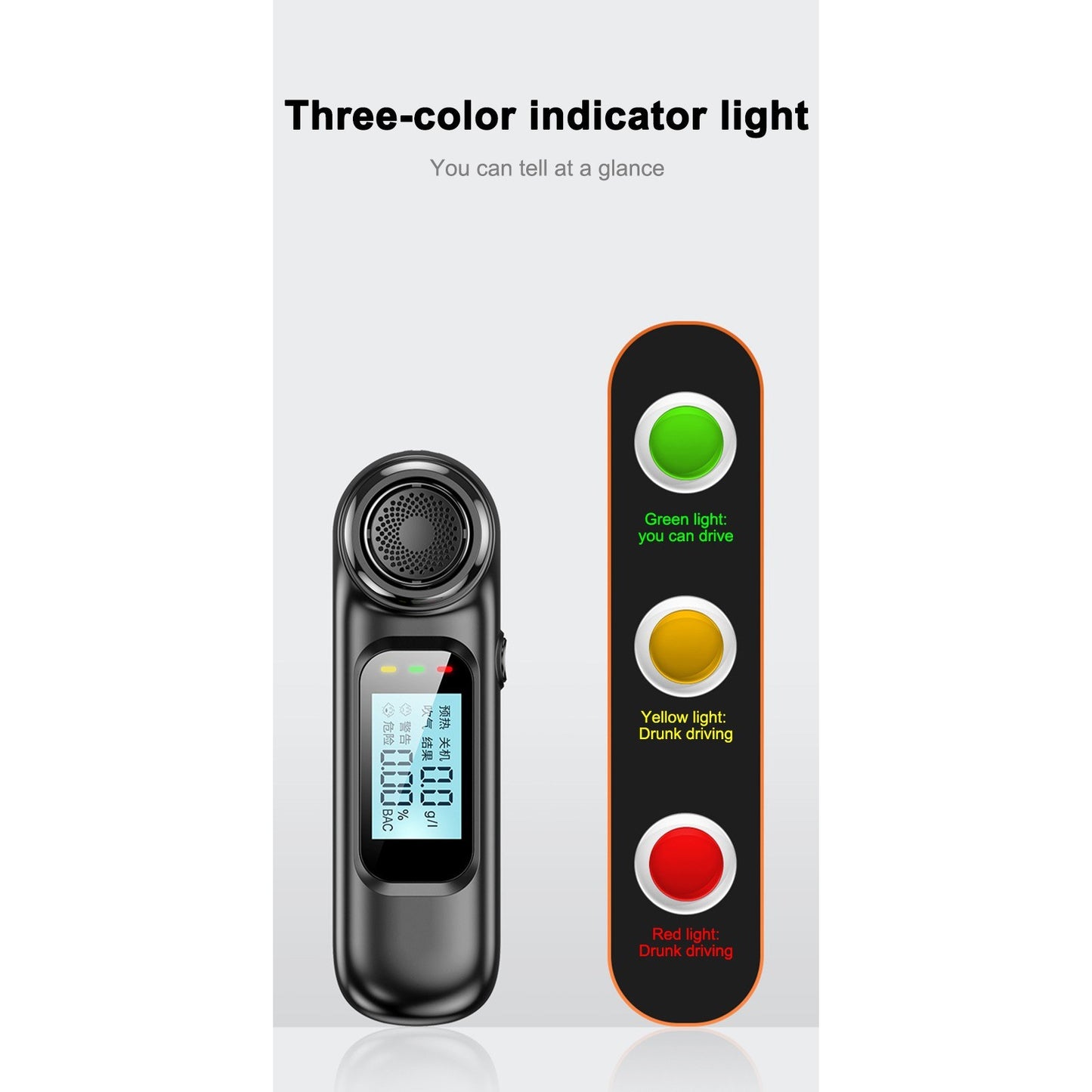High Accuracy Digital Breathalyzer - Portable, Touchless Breath Alcohol Tester for Car