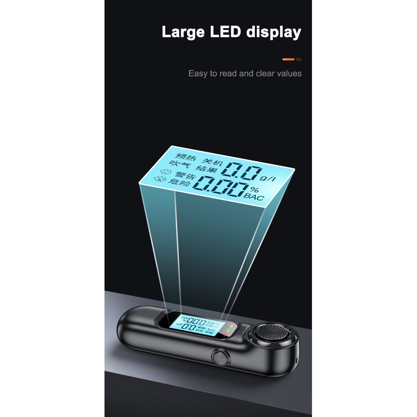 High Accuracy Digital Breathalyzer - Portable, Touchless Breath Alcohol Tester for Car