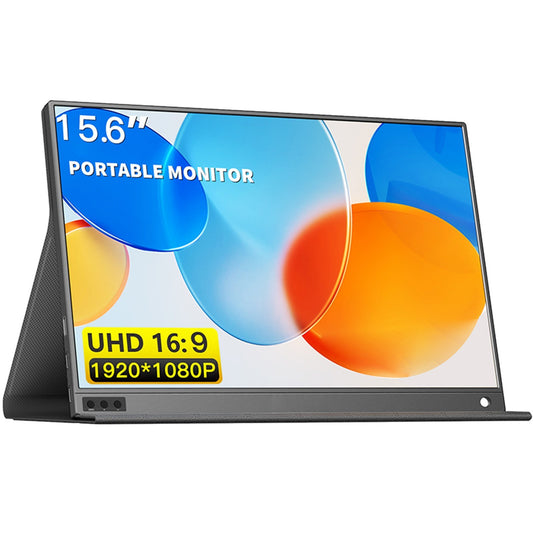 15.6-Inch 1080P IPS Portable Monitor for Switch/PS4/XBOX, 60Hz with Dual Speakers & Protective Stand