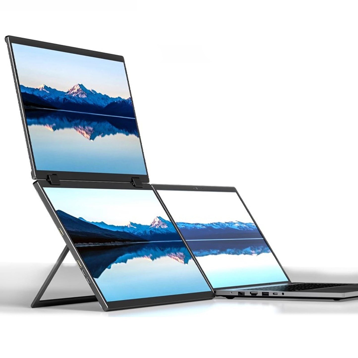 15.6 Ultra-Thin 1080P Dual Monitor Laptop Extender - Foldable 60Hz External Display for PC, Phone & Game Consoles