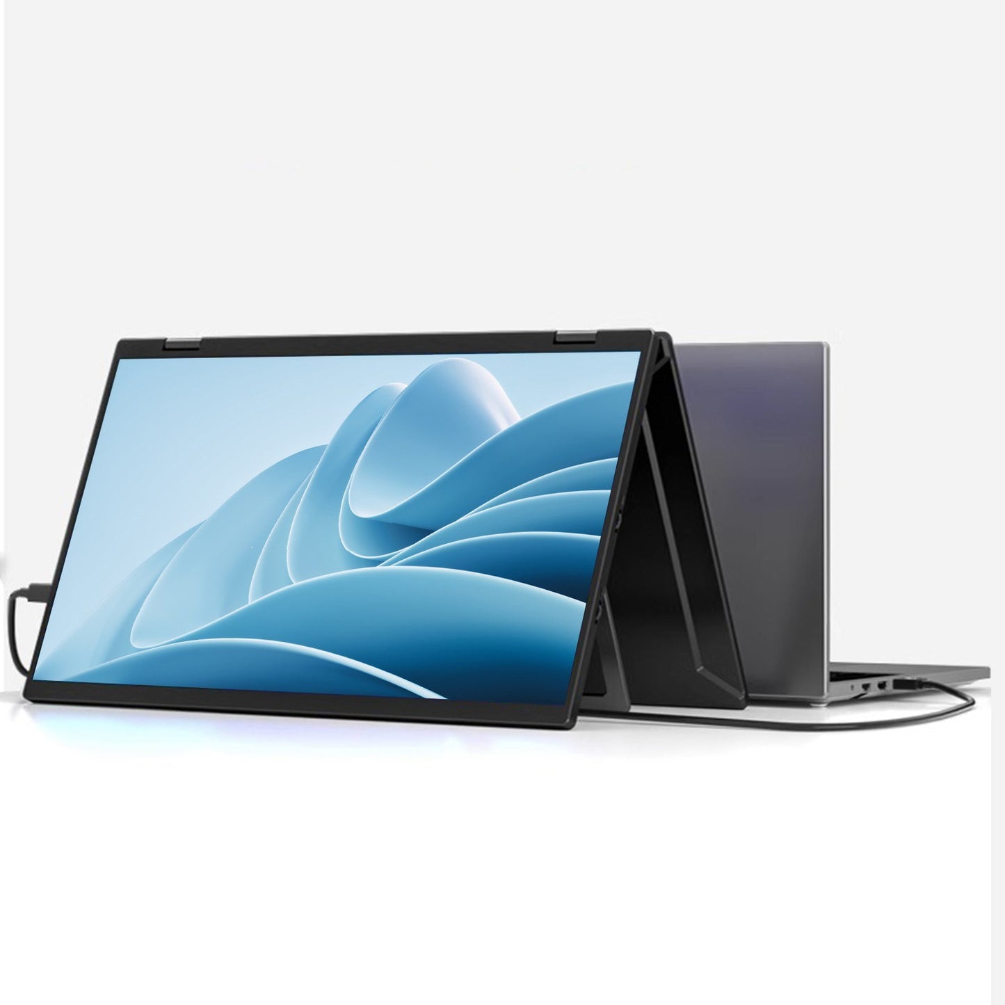 15.6 Ultra-Thin 1080P Dual Monitor Laptop Extender - Foldable 60Hz External Display for PC, Phone & Game Consoles