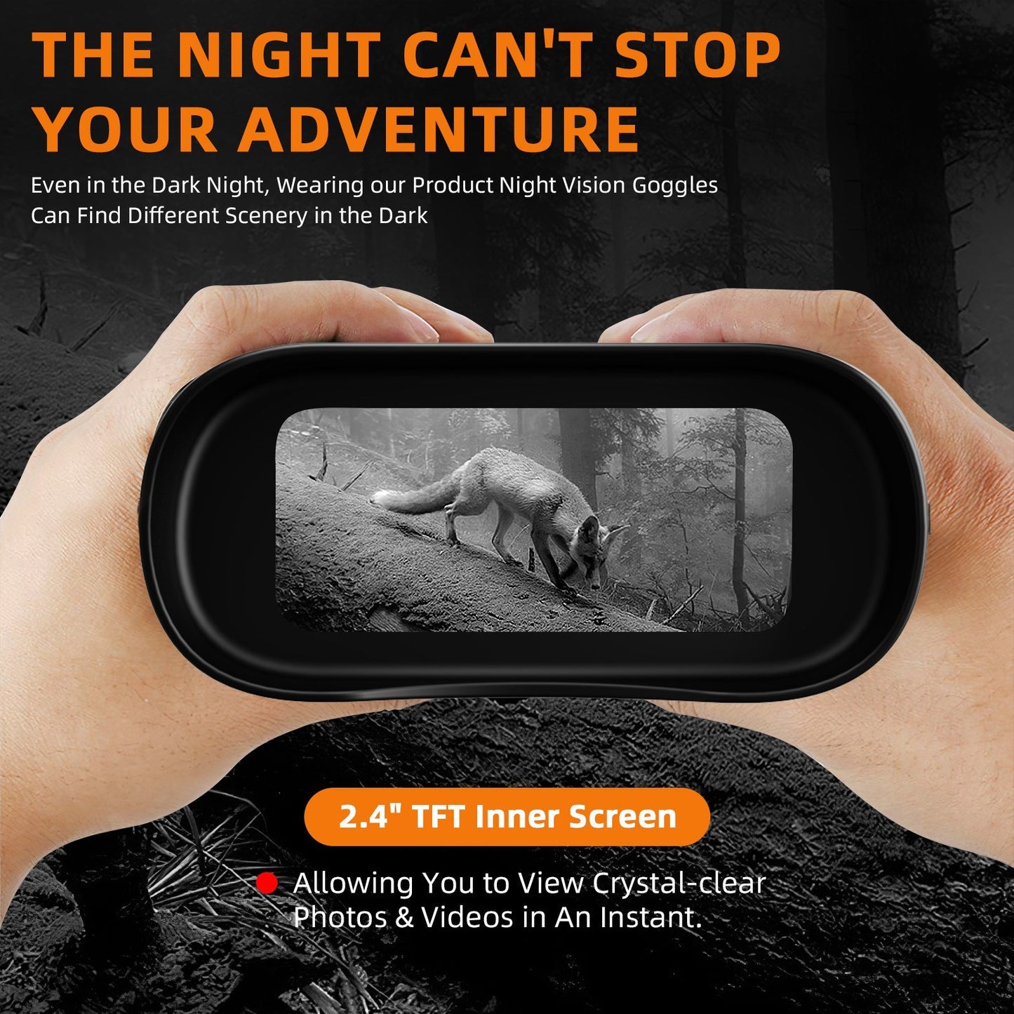 GTMEDIA N2 Night Vision Binoculars with 2.4 Screen, 5x Zoom, 1080P HD Video for Hunting & Wildlife Observation