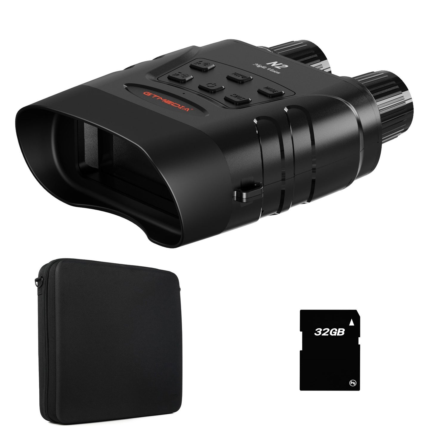 GTMEDIA N2 Night Vision Binoculars with 2.4 Screen, 5x Zoom, 1080P HD Video for Hunting & Wildlife Observation