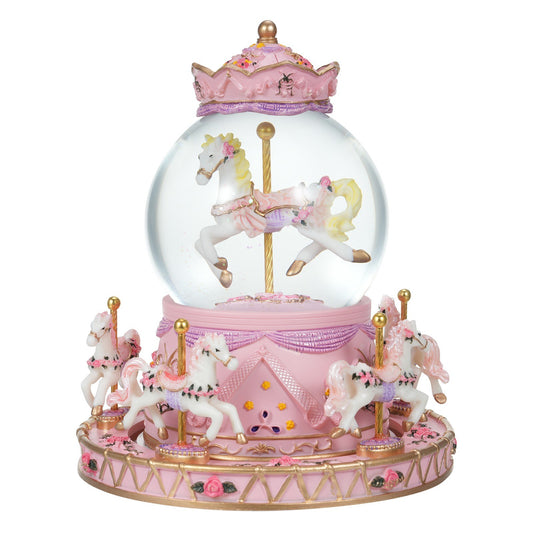 Crystal Ball Music Box: Light-Up Rotating Carousel with Colorful Lights and Cute Horses - Perfect Girls Birthday or Festival Gift