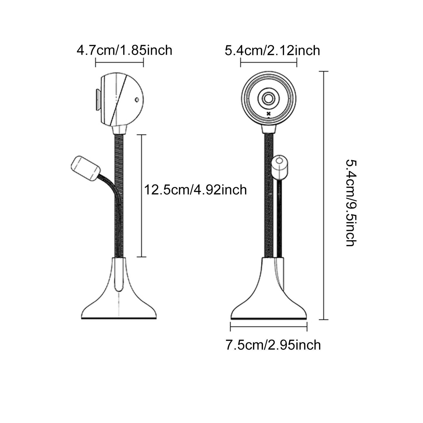 SADA A09 USB Desktop Camera: HD 1080P, Manual Focus, Wide Angle, Rotatable, Height Adjustable, Mic-Equipped for Conferencing & Streaming