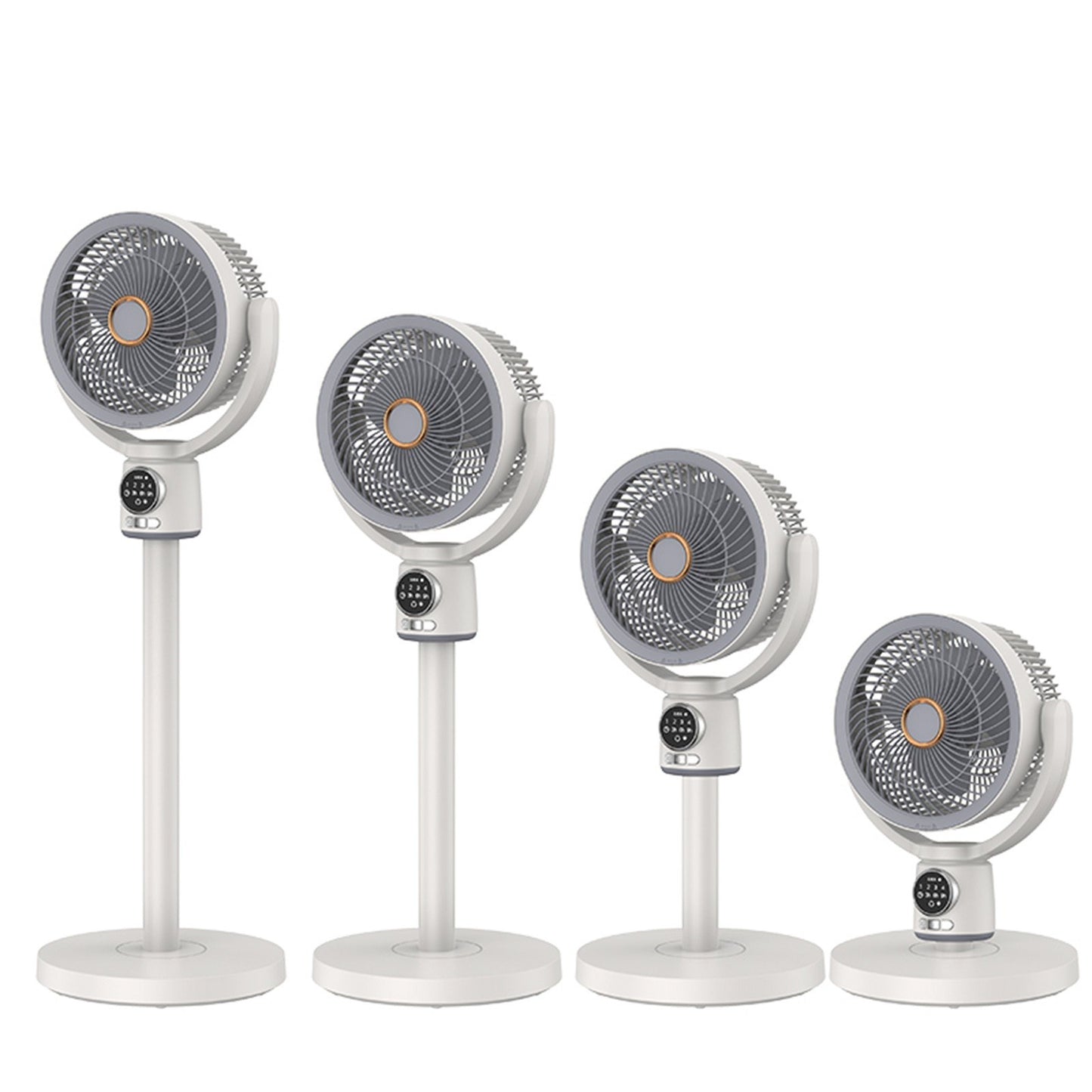 Desktop Air Circulation Floor Fan with Night Light & Detachable Rod