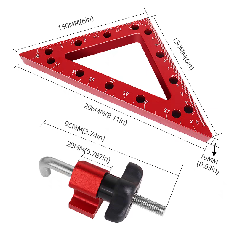 90 Degree Woodworking Right Angle Clamping Positioning Square Ruler