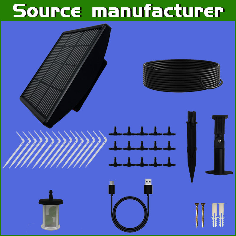 Solar-Powered Automatic Drip Irrigation System for Outdoor Potted Plants – Water Timer & Micro-Drip Watering Solution