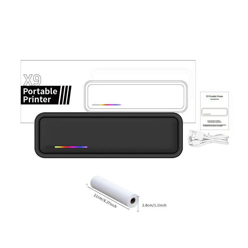 Portable A4 Thermal Paper Printer - Compact, Wireless, and Inkless Printing Solution