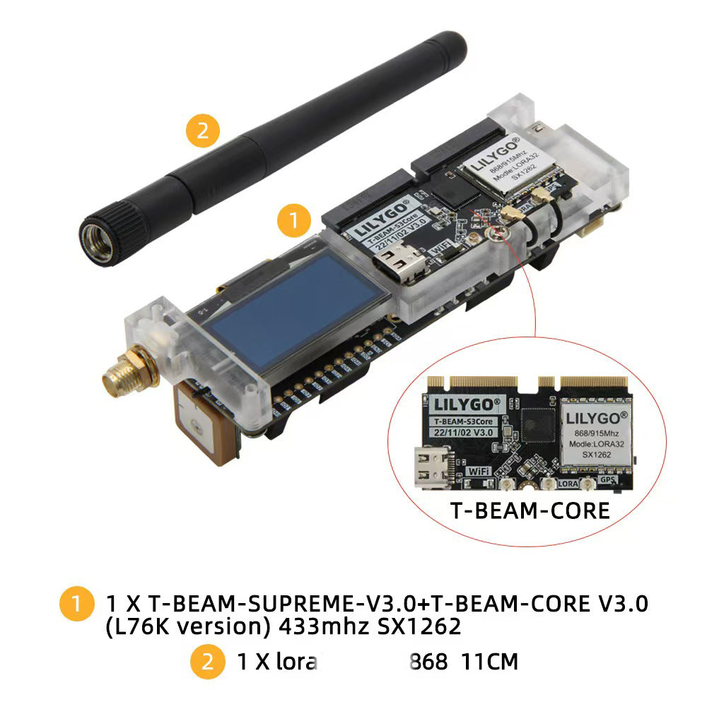 LILYGO® T-Beam SUPREME ESP32-S3+LoRa+GPS+OLED