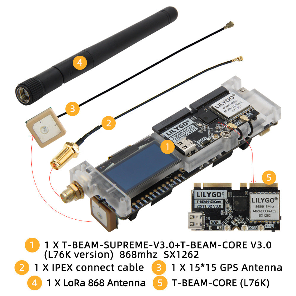 LILYGO® T-Beam SUPREME ESP32-S3+LoRa+GPS+OLED