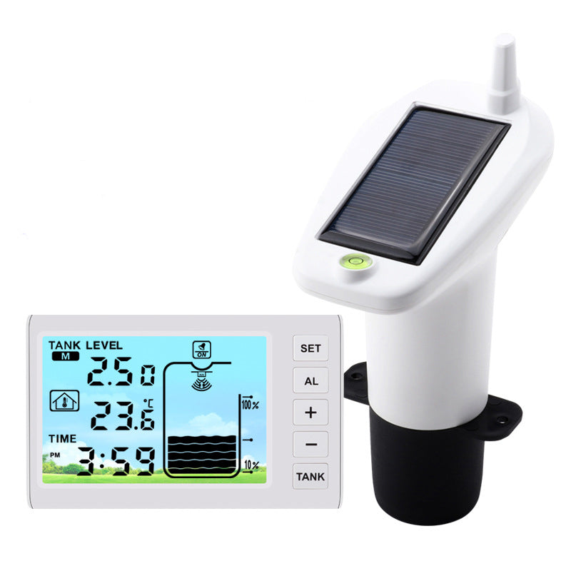 Ultrasonic Wireless Water Tank Level Gauge with Temperature Sensor and Time Display