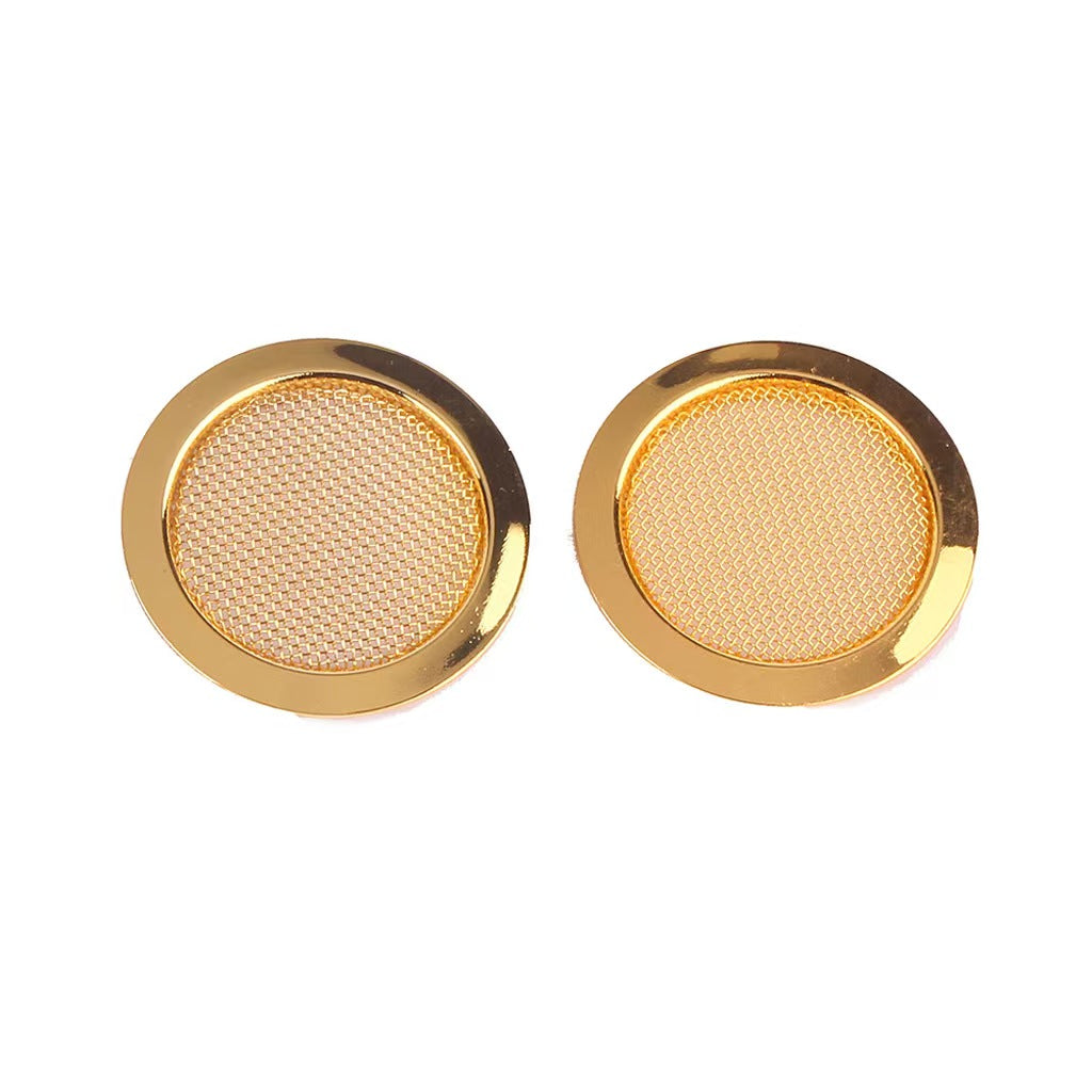 Gold Sound Hole Inserts for Dobro Resonator & Cigar Box Guitars (2-Pack)