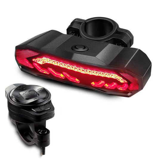 5-in-1 Bike Taillight with Turn Signals, Anti-Theft Alarm, LED Rear Light, Waterproof, 6 Modes & Remote for Mountain/Road Cycling