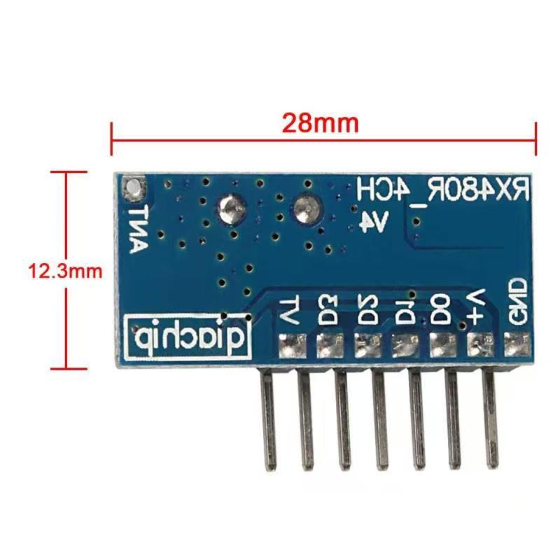 GERMA 4-Button RF 433MHz Remote Control & Receiver Kit with EV1527 Decoding