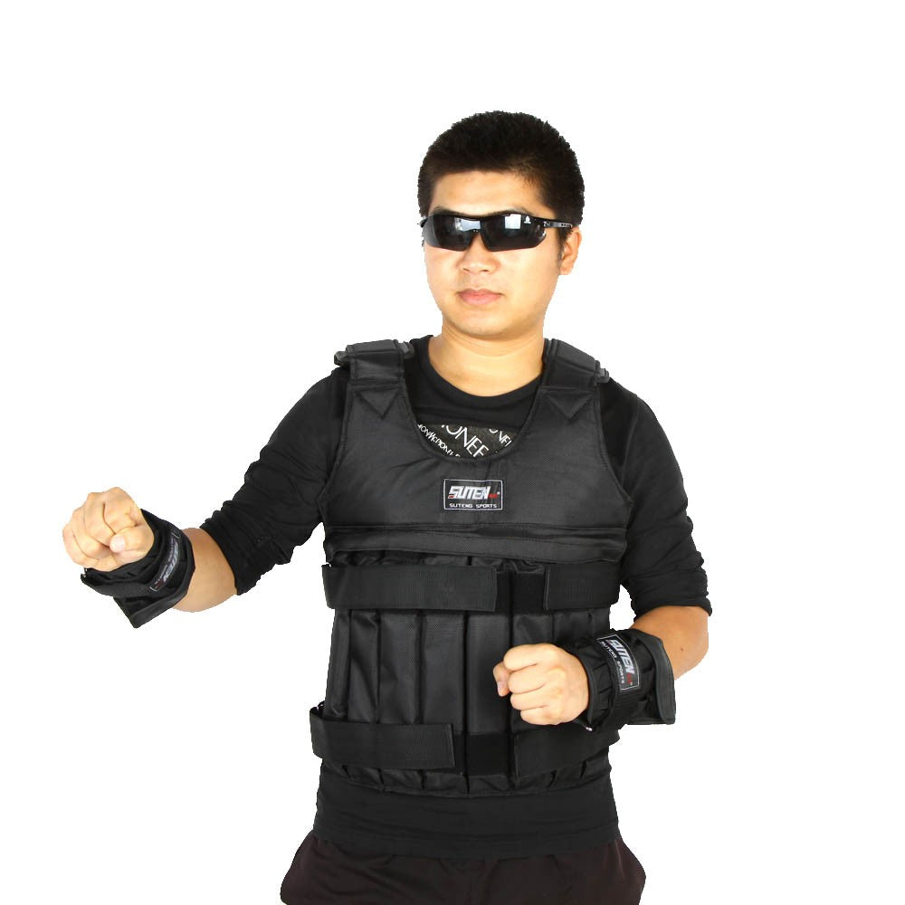 Adjustable Weighted Vest for Exercise Training with Sand Weight Loading (Empty)