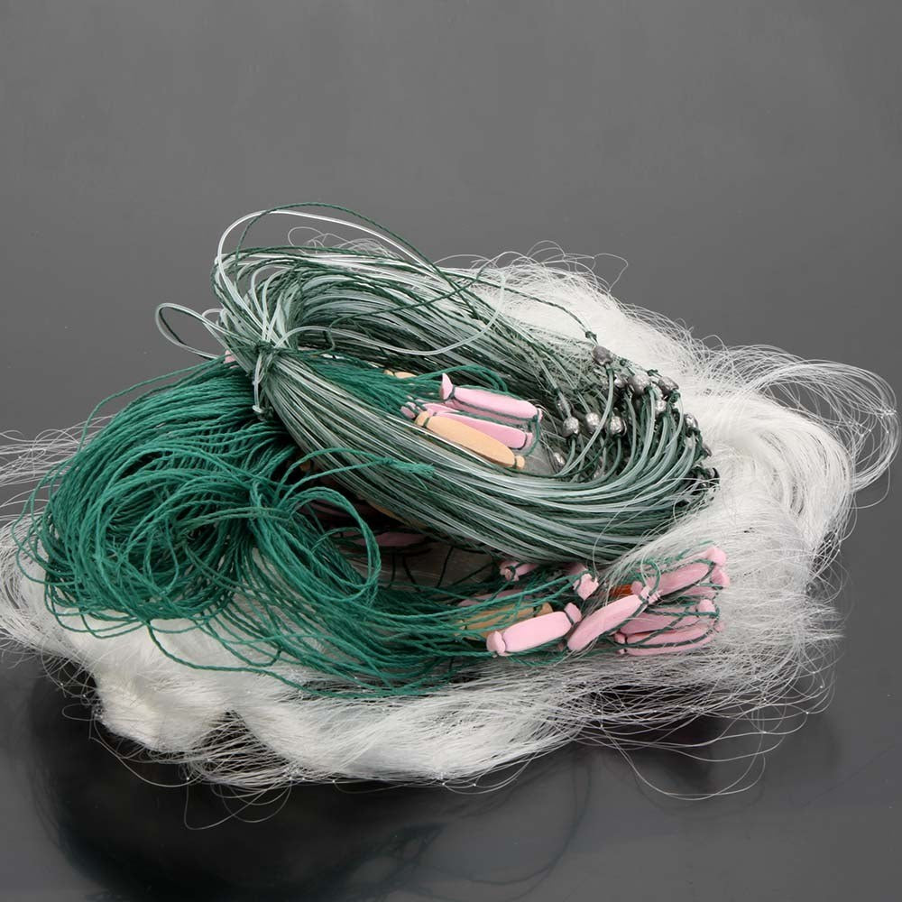 25m 3-Layer Monofilament Gill Fishing Net with Floats