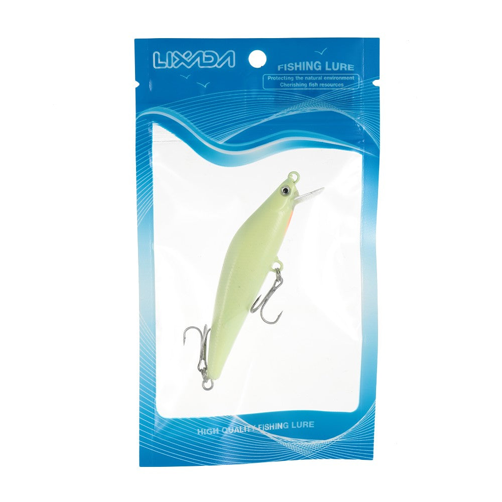 3D Luminous Minnow Fishing Lure - 82mm, 8g Hard Bait with Dual Treble Hooks