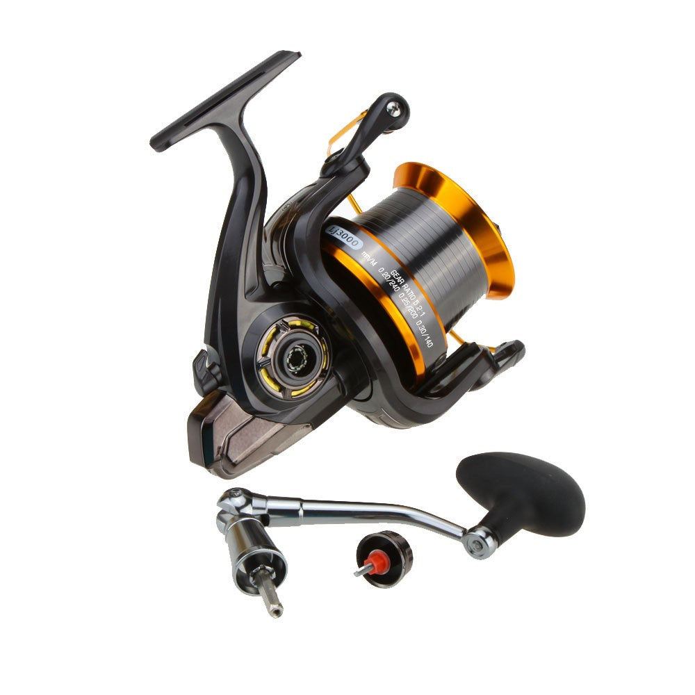 LJ9000 High-Speed Metal Spinning Reel, 13-Bearing Interchangeable Sea Fishing Wheel, 4.11:1 Gear Ratio