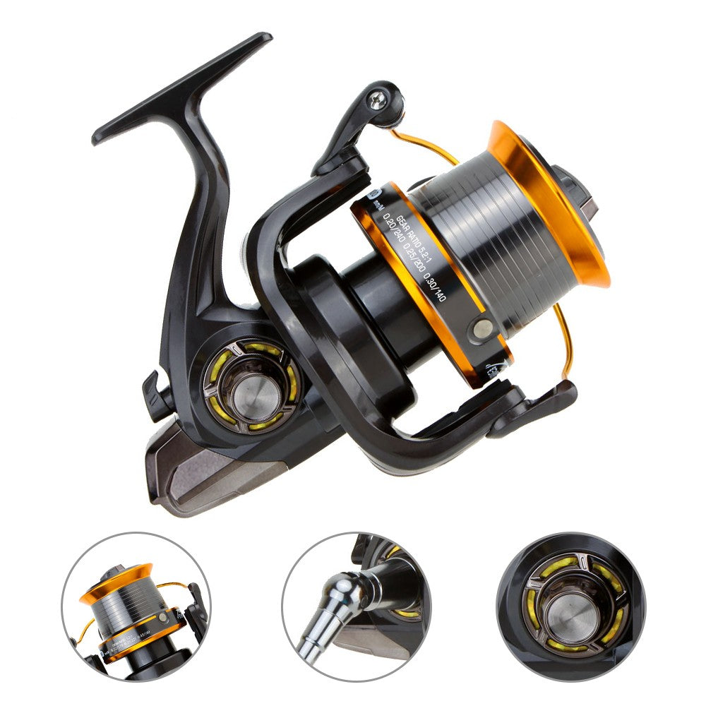 LJ9000 High-Speed Metal Spinning Reel, 13-Bearing Interchangeable Sea Fishing Wheel, 4.11:1 Gear Ratio