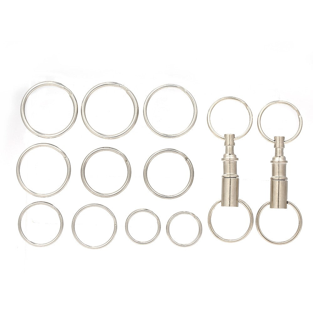 5-Piece Quick Release Detachable Keychain with Two Split Rings