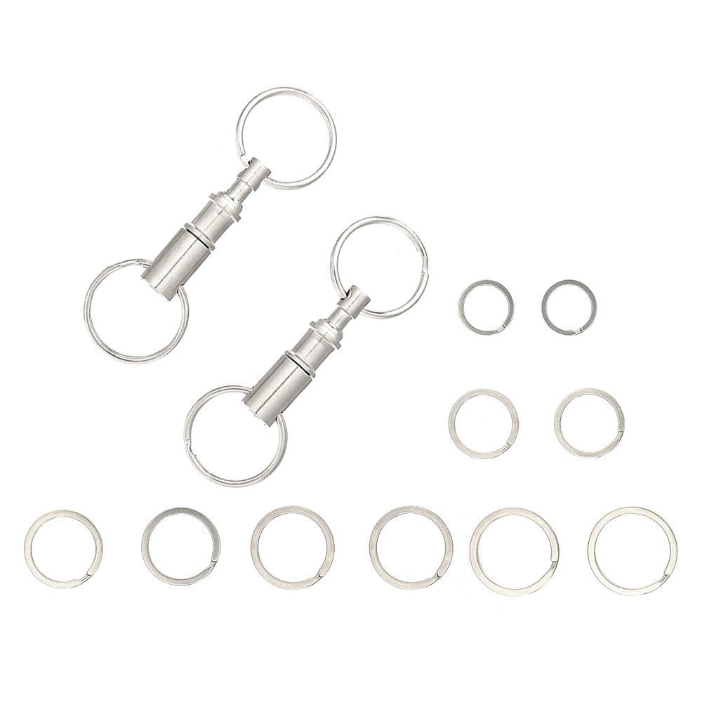 5-Piece Quick Release Detachable Keychain with Two Split Rings