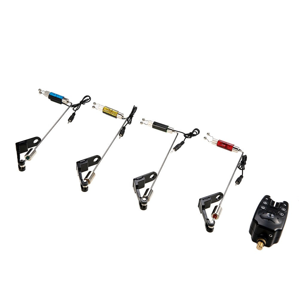 4Pcs LED Illuminated Fishing Bite Alarm Hanger Swinger Indicator