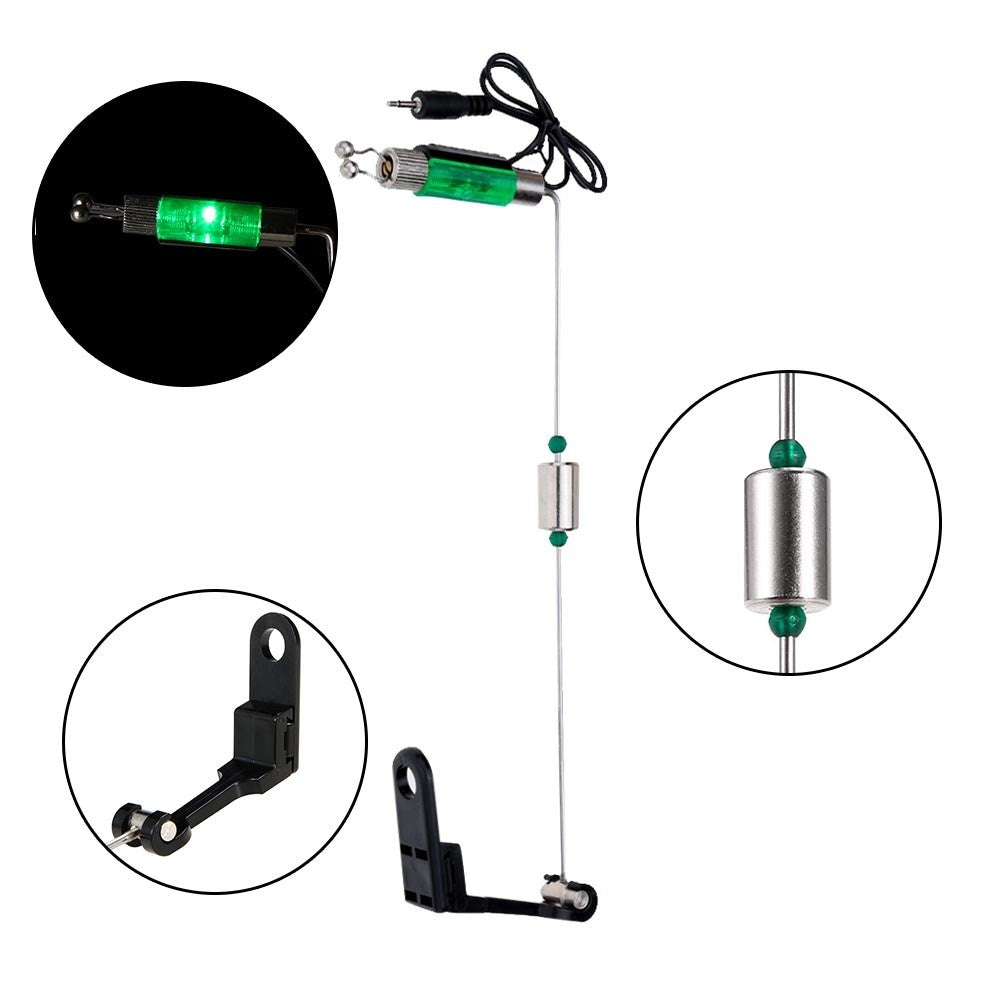 4Pcs LED Illuminated Fishing Bite Alarm Hanger Swinger Indicator