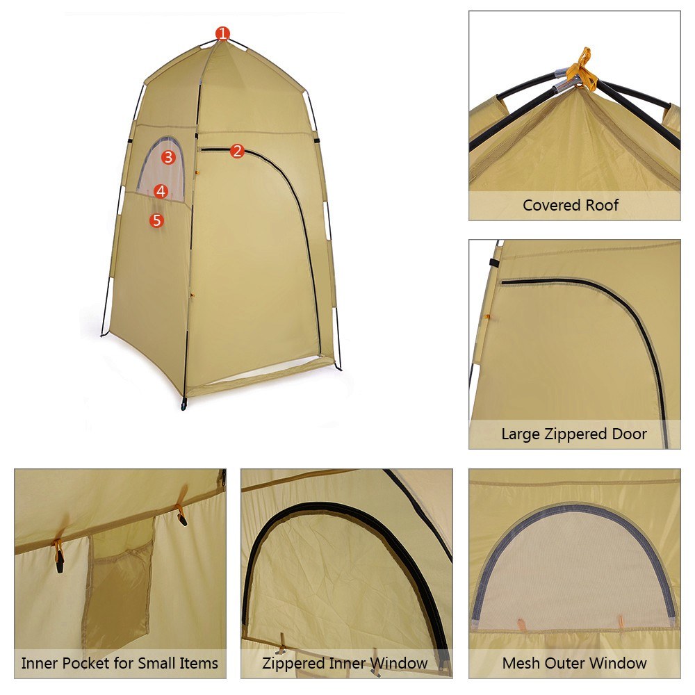 TOMSHOO Portable Privacy Tent: Outdoor Shower, Camping Toilet, Beach Changing Room Shelter