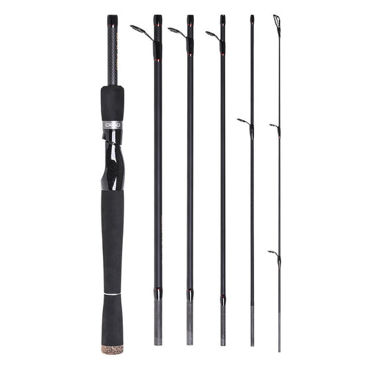 Carbon Spinning Casting Fishing Rod - 6 Sections, 2.1m/2.4m Lure & Hand Pole Tackle