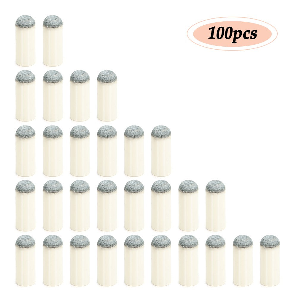 100PCS Slip-On Pool Cue Tips & Ferrules Billiard Cue Heads